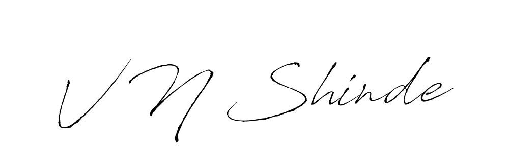 Design your own signature with our free online signature maker. With this signature software, you can create a handwritten (Antro_Vectra) signature for name V N Shinde. V N Shinde signature style 6 images and pictures png