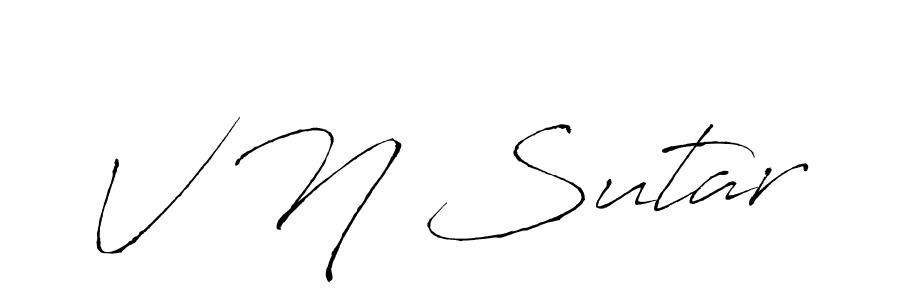 V N Sutar stylish signature style. Best Handwritten Sign (Antro_Vectra) for my name. Handwritten Signature Collection Ideas for my name V N Sutar. V N Sutar signature style 6 images and pictures png