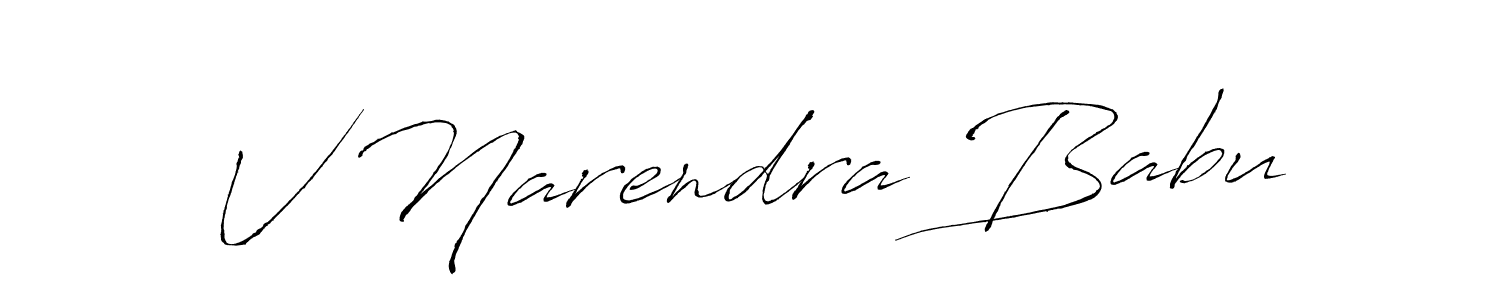 Design your own signature with our free online signature maker. With this signature software, you can create a handwritten (Antro_Vectra) signature for name V Narendra Babu. V Narendra Babu signature style 6 images and pictures png