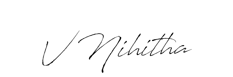 Also we have V Nihitha name is the best signature style. Create professional handwritten signature collection using Antro_Vectra autograph style. V Nihitha signature style 6 images and pictures png