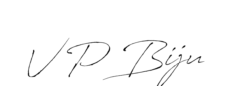 V P Biju stylish signature style. Best Handwritten Sign (Antro_Vectra) for my name. Handwritten Signature Collection Ideas for my name V P Biju. V P Biju signature style 6 images and pictures png