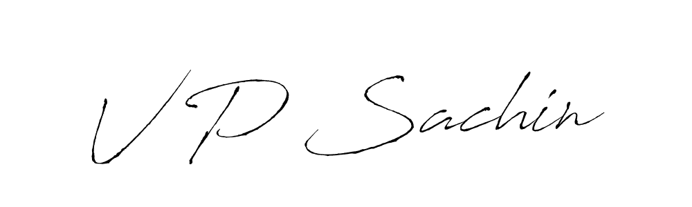 Use a signature maker to create a handwritten signature online. With this signature software, you can design (Antro_Vectra) your own signature for name V P Sachin. V P Sachin signature style 6 images and pictures png