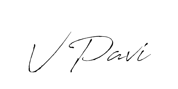 The best way (Antro_Vectra) to make a short signature is to pick only two or three words in your name. The name V Pavi include a total of six letters. For converting this name. V Pavi signature style 6 images and pictures png