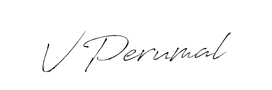 How to make V Perumal name signature. Use Antro_Vectra style for creating short signs online. This is the latest handwritten sign. V Perumal signature style 6 images and pictures png