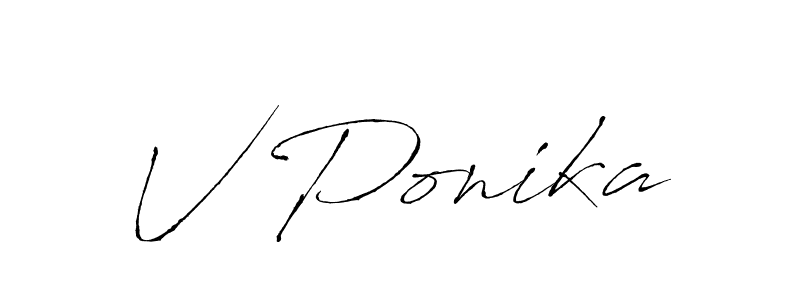 V Ponika stylish signature style. Best Handwritten Sign (Antro_Vectra) for my name. Handwritten Signature Collection Ideas for my name V Ponika. V Ponika signature style 6 images and pictures png