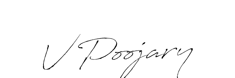 Design your own signature with our free online signature maker. With this signature software, you can create a handwritten (Antro_Vectra) signature for name V Poojary. V Poojary signature style 6 images and pictures png
