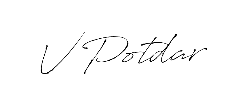 V Potdar stylish signature style. Best Handwritten Sign (Antro_Vectra) for my name. Handwritten Signature Collection Ideas for my name V Potdar. V Potdar signature style 6 images and pictures png