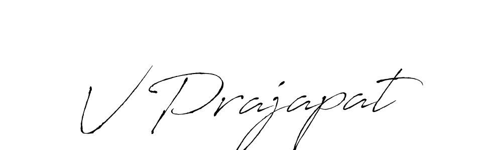 How to make V Prajapat signature? Antro_Vectra is a professional autograph style. Create handwritten signature for V Prajapat name. V Prajapat signature style 6 images and pictures png