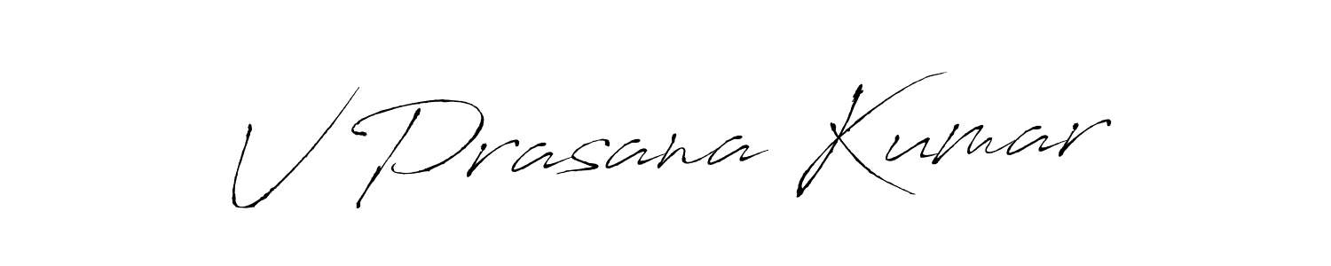 How to make V Prasana Kumar name signature. Use Antro_Vectra style for creating short signs online. This is the latest handwritten sign. V Prasana Kumar signature style 6 images and pictures png