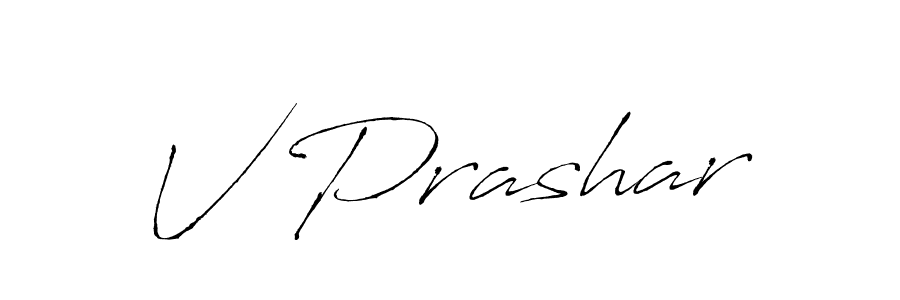 The best way (Antro_Vectra) to make a short signature is to pick only two or three words in your name. The name V Prashar include a total of six letters. For converting this name. V Prashar signature style 6 images and pictures png