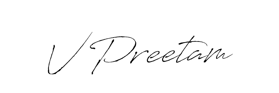 Make a beautiful signature design for name V Preetam. With this signature (Antro_Vectra) style, you can create a handwritten signature for free. V Preetam signature style 6 images and pictures png