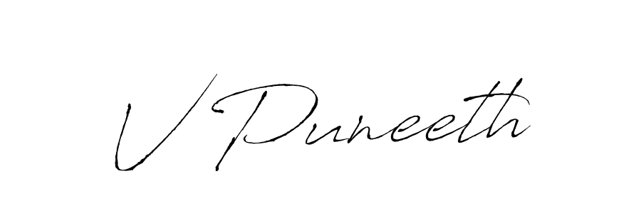 Use a signature maker to create a handwritten signature online. With this signature software, you can design (Antro_Vectra) your own signature for name V Puneeth. V Puneeth signature style 6 images and pictures png