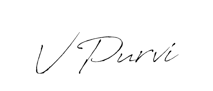 V Purvi stylish signature style. Best Handwritten Sign (Antro_Vectra) for my name. Handwritten Signature Collection Ideas for my name V Purvi. V Purvi signature style 6 images and pictures png