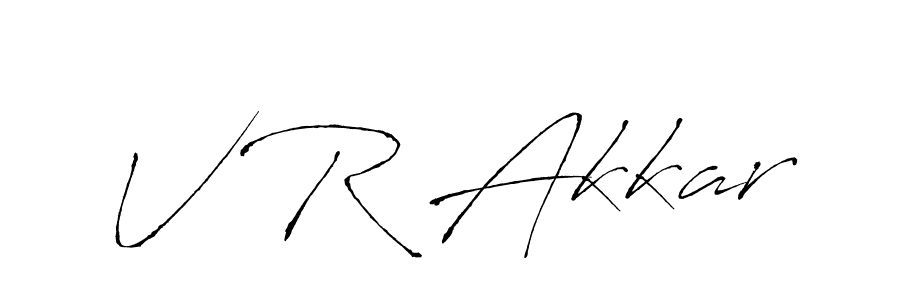 V R Akkar stylish signature style. Best Handwritten Sign (Antro_Vectra) for my name. Handwritten Signature Collection Ideas for my name V R Akkar. V R Akkar signature style 6 images and pictures png