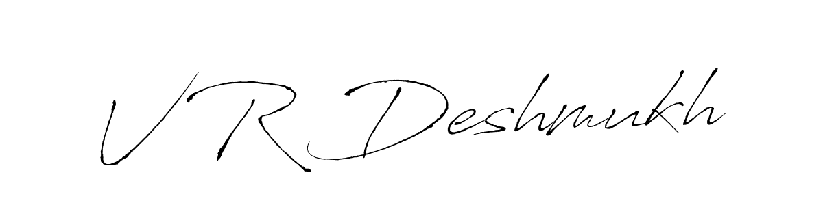 How to make V R Deshmukh name signature. Use Antro_Vectra style for creating short signs online. This is the latest handwritten sign. V R Deshmukh signature style 6 images and pictures png