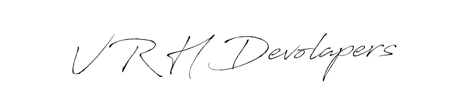 Similarly Antro_Vectra is the best handwritten signature design. Signature creator online .You can use it as an online autograph creator for name V R H Devolapers. V R H Devolapers signature style 6 images and pictures png