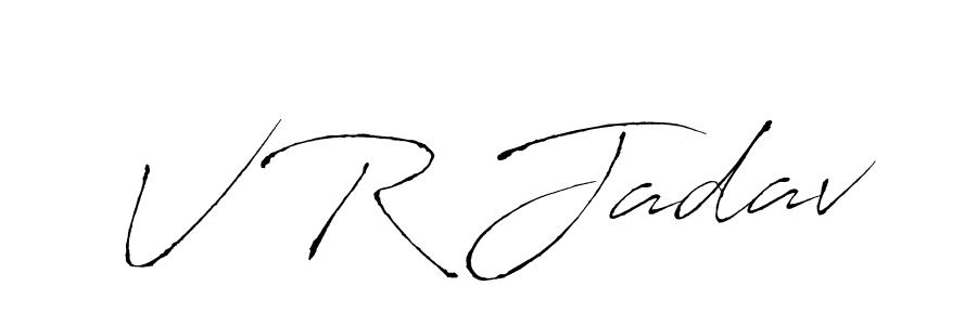 How to make V R Jadav signature? Antro_Vectra is a professional autograph style. Create handwritten signature for V R Jadav name. V R Jadav signature style 6 images and pictures png