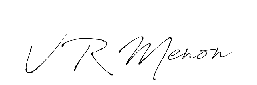 Also we have V R Menon name is the best signature style. Create professional handwritten signature collection using Antro_Vectra autograph style. V R Menon signature style 6 images and pictures png