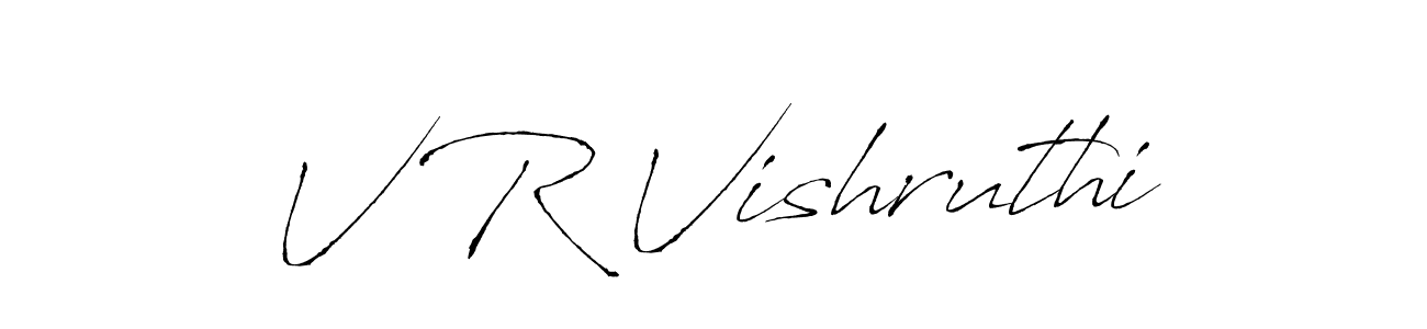 How to make V R Vishruthi signature? Antro_Vectra is a professional autograph style. Create handwritten signature for V R Vishruthi name. V R Vishruthi signature style 6 images and pictures png