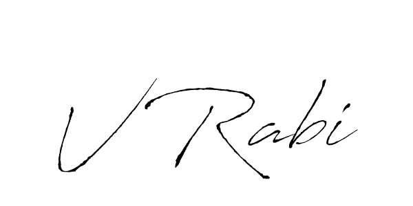 Create a beautiful signature design for name V Rabi. With this signature (Antro_Vectra) fonts, you can make a handwritten signature for free. V Rabi signature style 6 images and pictures png