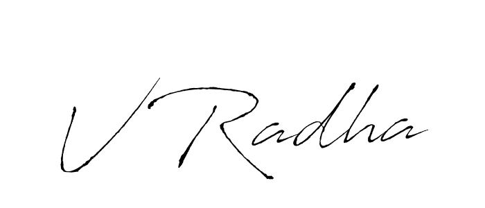 Design your own signature with our free online signature maker. With this signature software, you can create a handwritten (Antro_Vectra) signature for name V Radha. V Radha signature style 6 images and pictures png