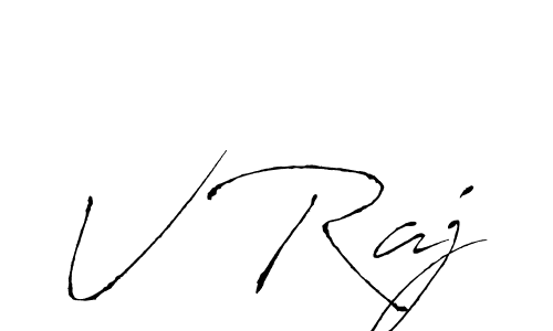 Design your own signature with our free online signature maker. With this signature software, you can create a handwritten (Antro_Vectra) signature for name V Raj. V Raj signature style 6 images and pictures png