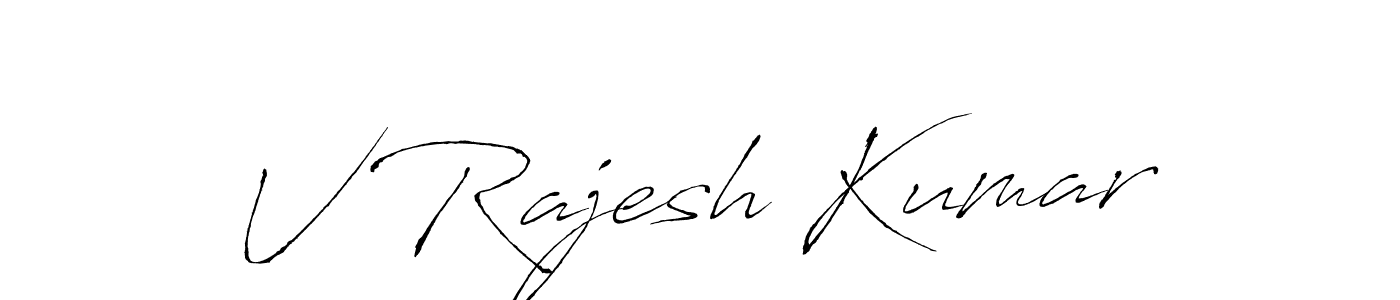 Also we have V Rajesh Kumar name is the best signature style. Create professional handwritten signature collection using Antro_Vectra autograph style. V Rajesh Kumar signature style 6 images and pictures png