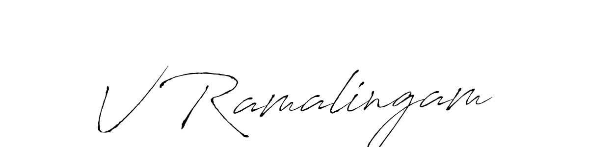 V Ramalingam stylish signature style. Best Handwritten Sign (Antro_Vectra) for my name. Handwritten Signature Collection Ideas for my name V Ramalingam. V Ramalingam signature style 6 images and pictures png