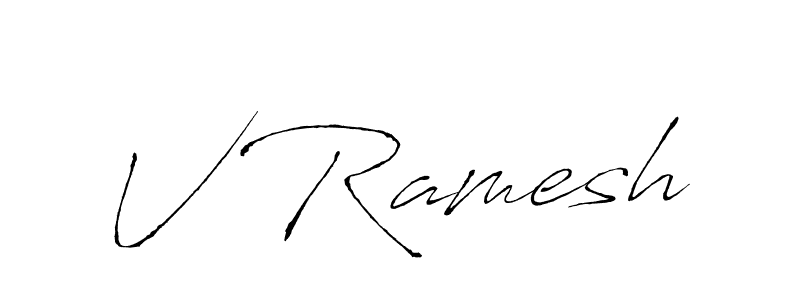 Make a beautiful signature design for name V Ramesh. With this signature (Antro_Vectra) style, you can create a handwritten signature for free. V Ramesh signature style 6 images and pictures png