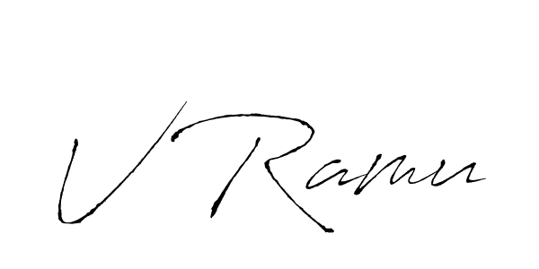 Create a beautiful signature design for name V Ramu. With this signature (Antro_Vectra) fonts, you can make a handwritten signature for free. V Ramu signature style 6 images and pictures png