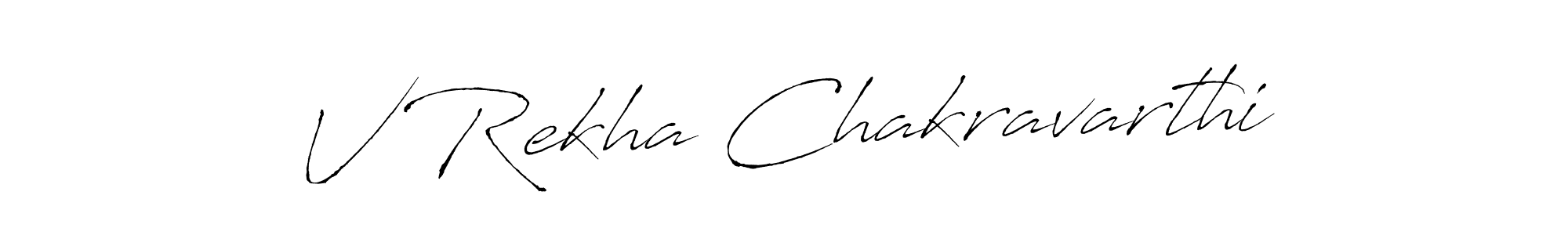 Antro_Vectra is a professional signature style that is perfect for those who want to add a touch of class to their signature. It is also a great choice for those who want to make their signature more unique. Get V Rekha Chakravarthi name to fancy signature for free. V Rekha Chakravarthi signature style 6 images and pictures png