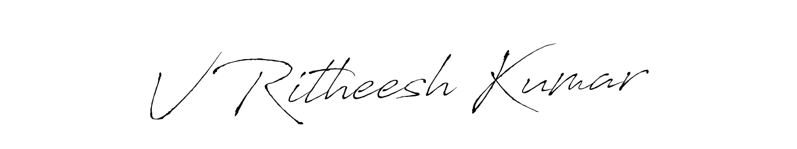 Make a beautiful signature design for name V Ritheesh Kumar. With this signature (Antro_Vectra) style, you can create a handwritten signature for free. V Ritheesh Kumar signature style 6 images and pictures png