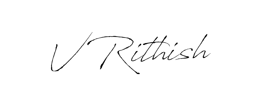 if you are searching for the best signature style for your name V Rithish. so please give up your signature search. here we have designed multiple signature styles  using Antro_Vectra. V Rithish signature style 6 images and pictures png