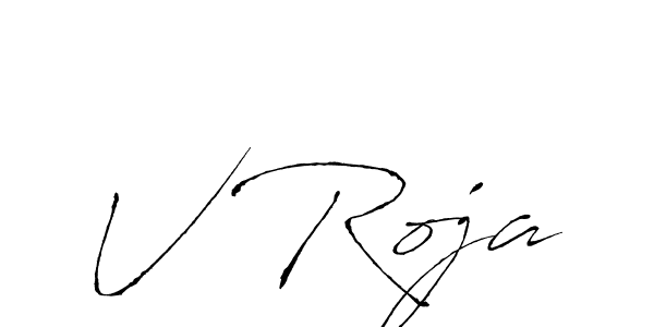 Create a beautiful signature design for name V Roja. With this signature (Antro_Vectra) fonts, you can make a handwritten signature for free. V Roja signature style 6 images and pictures png