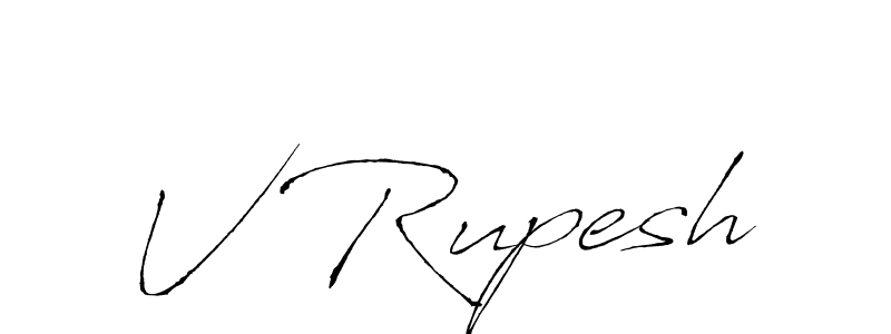 Create a beautiful signature design for name V Rupesh. With this signature (Antro_Vectra) fonts, you can make a handwritten signature for free. V Rupesh signature style 6 images and pictures png