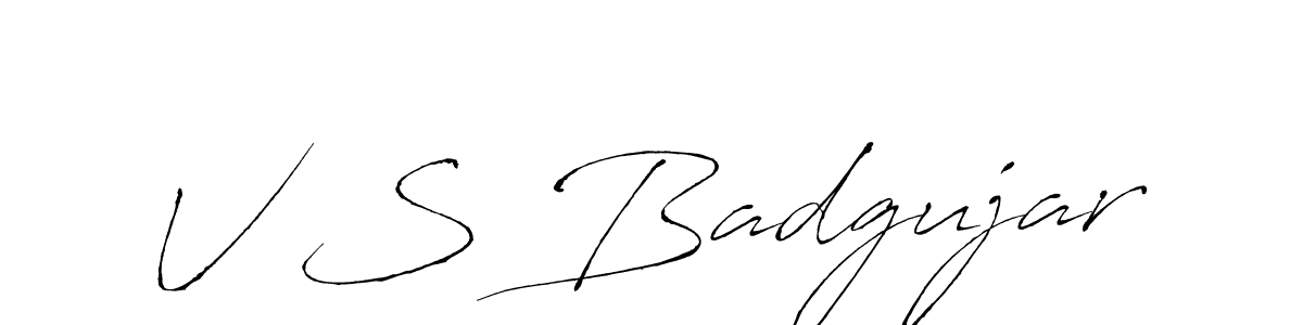 How to make V S Badgujar signature? Antro_Vectra is a professional autograph style. Create handwritten signature for V S Badgujar name. V S Badgujar signature style 6 images and pictures png