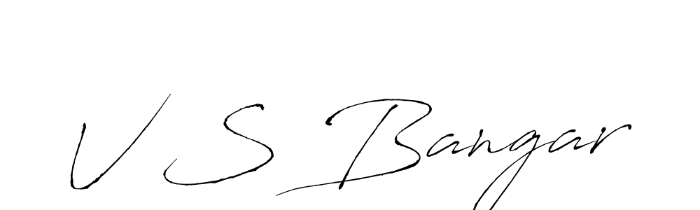 How to make V S Bangar name signature. Use Antro_Vectra style for creating short signs online. This is the latest handwritten sign. V S Bangar signature style 6 images and pictures png