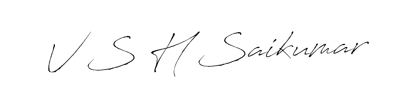 Use a signature maker to create a handwritten signature online. With this signature software, you can design (Antro_Vectra) your own signature for name V S H Saikumar. V S H Saikumar signature style 6 images and pictures png