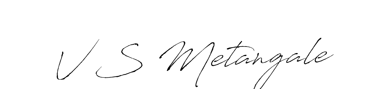 Similarly Antro_Vectra is the best handwritten signature design. Signature creator online .You can use it as an online autograph creator for name V S Metangale. V S Metangale signature style 6 images and pictures png