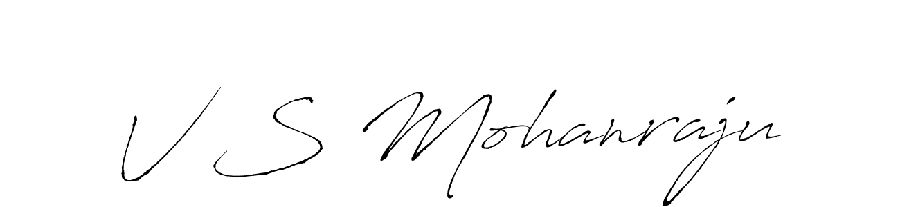 How to make V S Mohanraju name signature. Use Antro_Vectra style for creating short signs online. This is the latest handwritten sign. V S Mohanraju signature style 6 images and pictures png