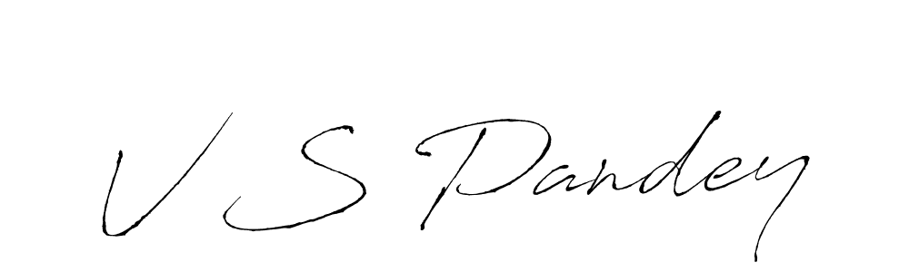 The best way (Antro_Vectra) to make a short signature is to pick only two or three words in your name. The name V S Pandey include a total of six letters. For converting this name. V S Pandey signature style 6 images and pictures png