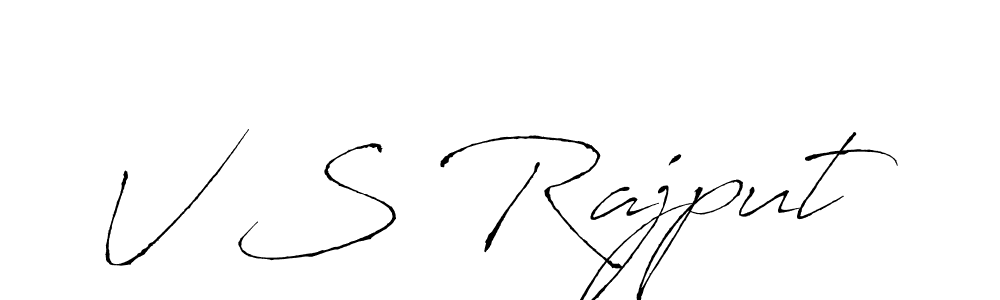 V S Rajput stylish signature style. Best Handwritten Sign (Antro_Vectra) for my name. Handwritten Signature Collection Ideas for my name V S Rajput. V S Rajput signature style 6 images and pictures png