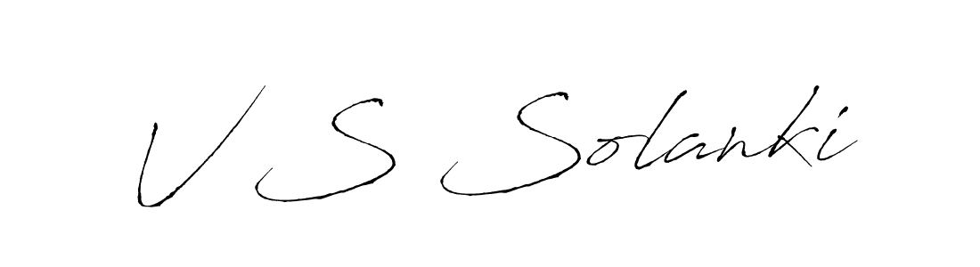 V S Solanki stylish signature style. Best Handwritten Sign (Antro_Vectra) for my name. Handwritten Signature Collection Ideas for my name V S Solanki. V S Solanki signature style 6 images and pictures png