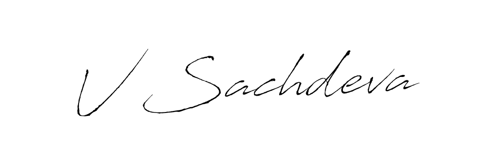 Make a beautiful signature design for name V Sachdeva. With this signature (Antro_Vectra) style, you can create a handwritten signature for free. V Sachdeva signature style 6 images and pictures png