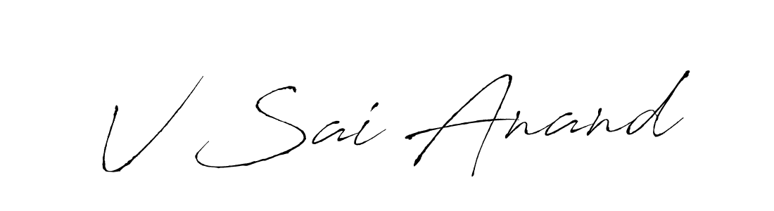 How to make V Sai Anand name signature. Use Antro_Vectra style for creating short signs online. This is the latest handwritten sign. V Sai Anand signature style 6 images and pictures png