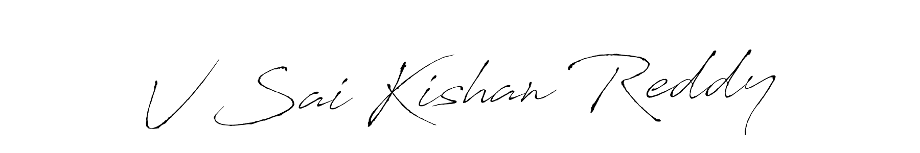 Antro_Vectra is a professional signature style that is perfect for those who want to add a touch of class to their signature. It is also a great choice for those who want to make their signature more unique. Get V Sai Kishan Reddy name to fancy signature for free. V Sai Kishan Reddy signature style 6 images and pictures png