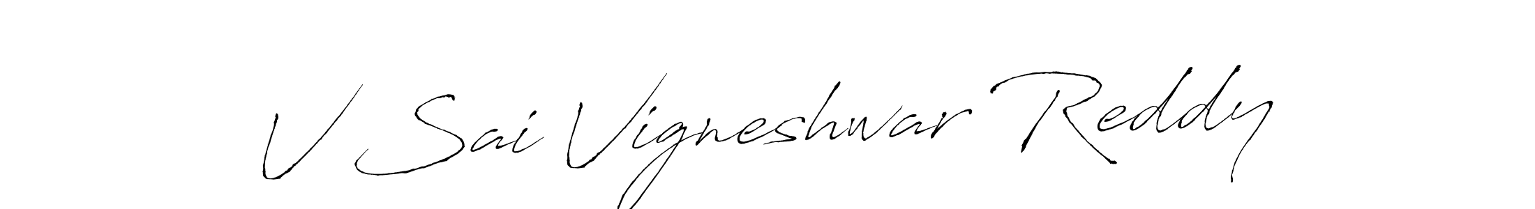 Create a beautiful signature design for name V Sai Vigneshwar Reddy. With this signature (Antro_Vectra) fonts, you can make a handwritten signature for free. V Sai Vigneshwar Reddy signature style 6 images and pictures png