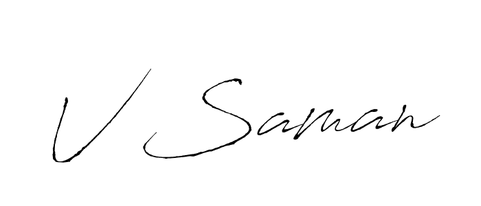 Also we have V Saman name is the best signature style. Create professional handwritten signature collection using Antro_Vectra autograph style. V Saman signature style 6 images and pictures png