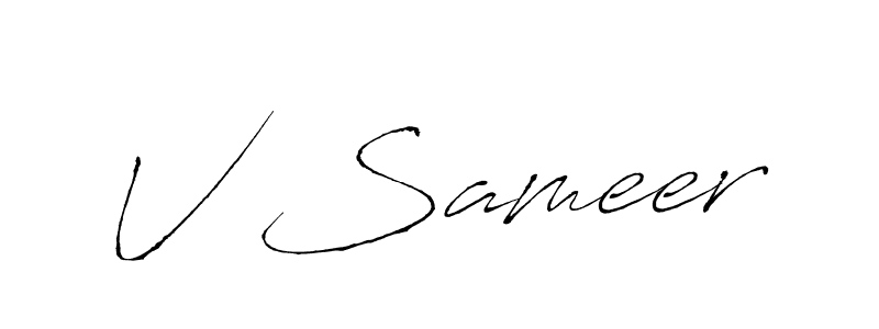 Create a beautiful signature design for name V Sameer. With this signature (Antro_Vectra) fonts, you can make a handwritten signature for free. V Sameer signature style 6 images and pictures png