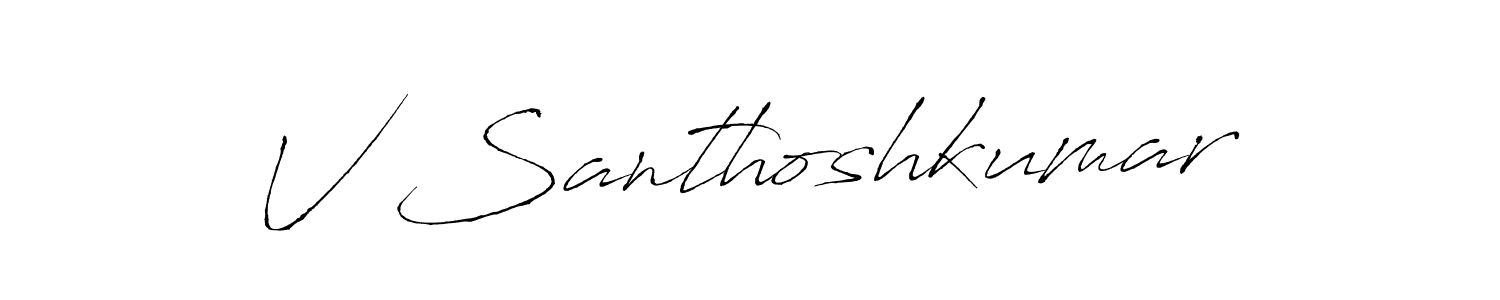 It looks lik you need a new signature style for name V Santhoshkumar. Design unique handwritten (Antro_Vectra) signature with our free signature maker in just a few clicks. V Santhoshkumar signature style 6 images and pictures png